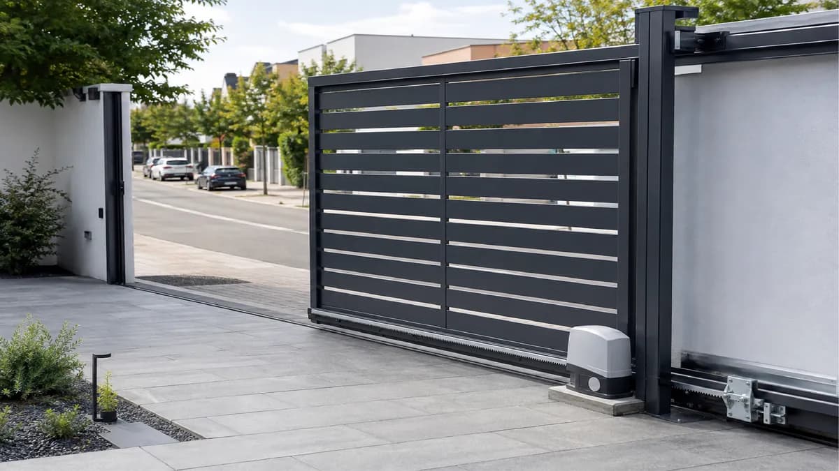 Schéma de l'espace de refoulement nécessaire à un portail coulissant