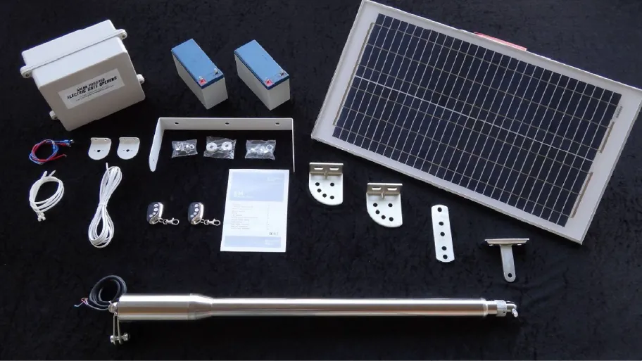 Les composants d'un kit solaire pour portail automatique