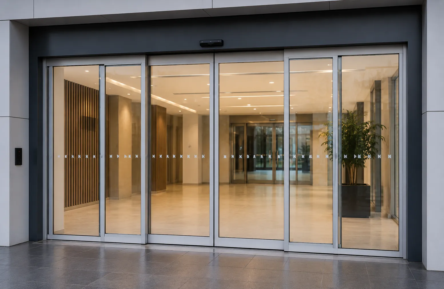 Porte téléscopique automatique en aluminium à vantaux multiples