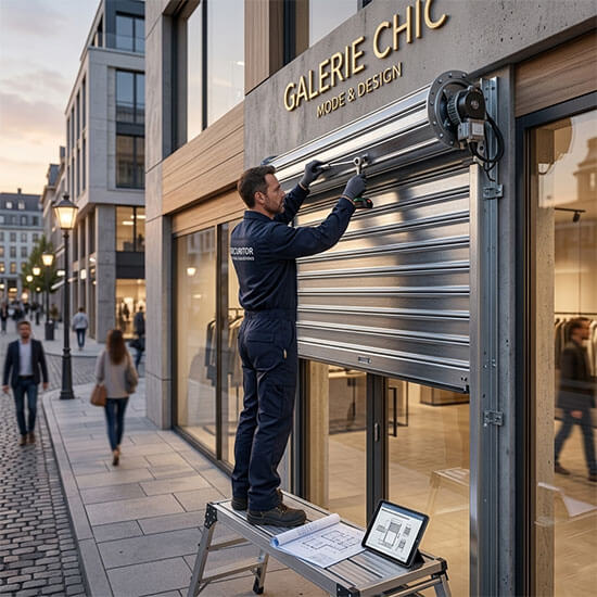 Installation et personnalisation de porte enroulable industrielle - Xpert Maintenance
